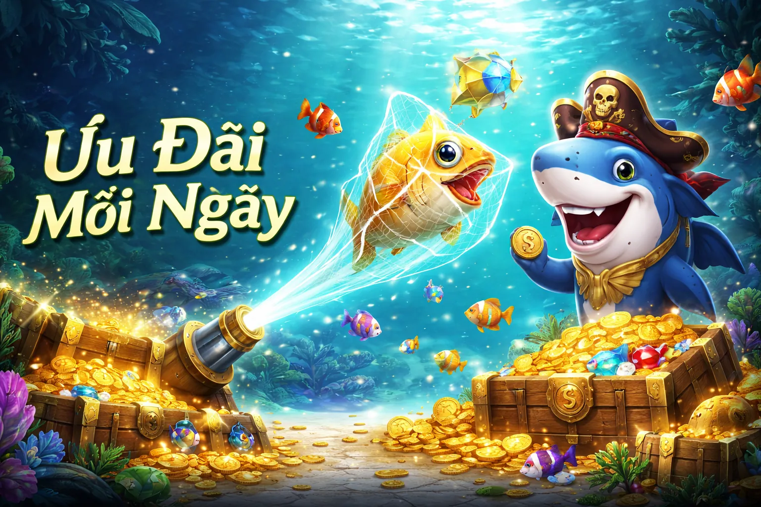 Thế giới Bắn Cá lot88 với đồ họa 3D sống động và cá đa dạng